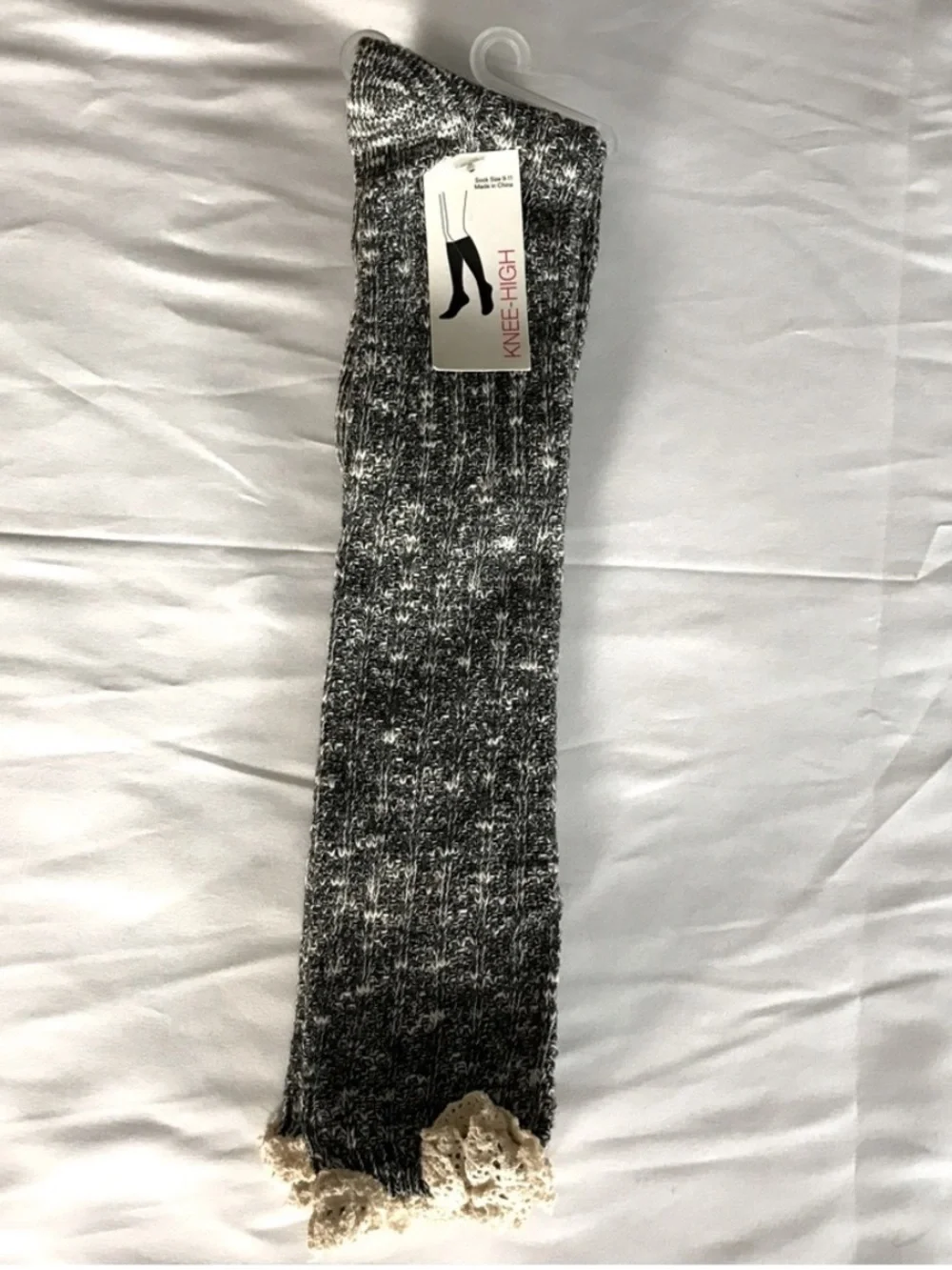 Two pairs Socks Teal Boot Socks and Black Marble w/Crochet‎ Tops NWT